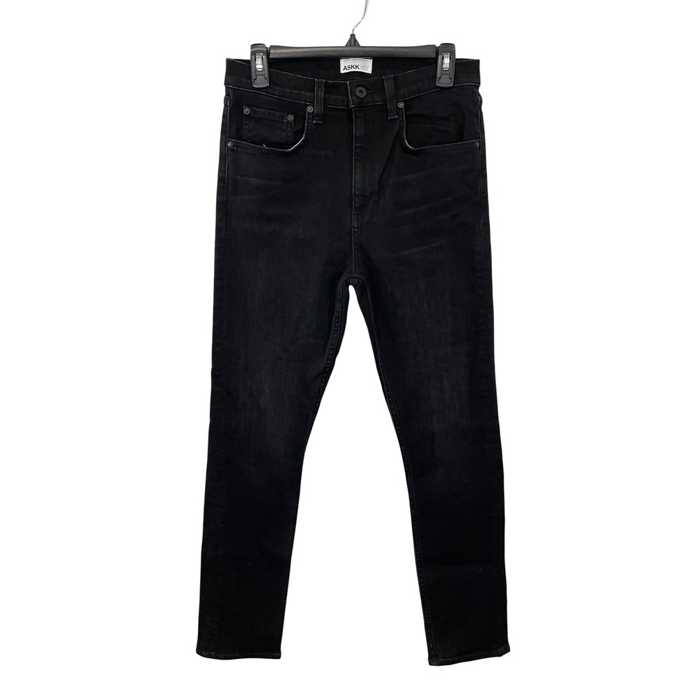 ASKK NY Black Denim Jeans Womens Size 30 Straight Slim Leg High Rise Made in USA